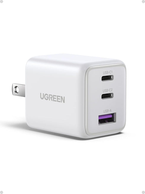 UGREEN 3-Port 30W USB C Charger, GaN II Compact iPhone Charger Fast Charging,
