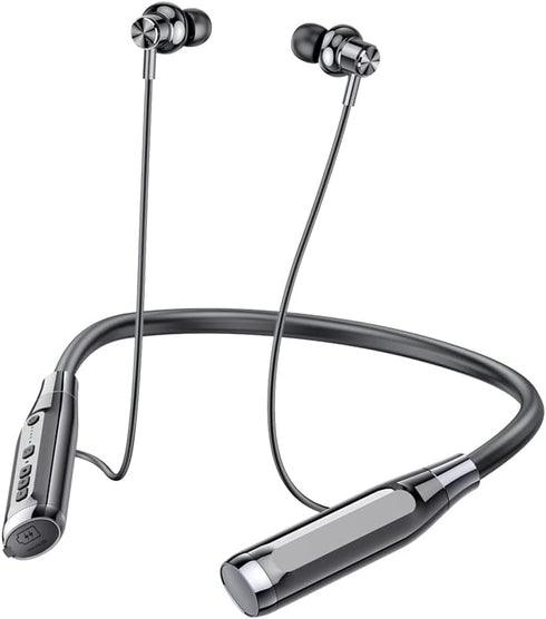 Wireless Bluetooth Headphones with TF Card Slot, 100H Playtime Neckband Bluetooth Earphones Wireless Earbuds, Running Wireless Earbuds Bluetooth for Sports, Home Office, Video Conference (black)