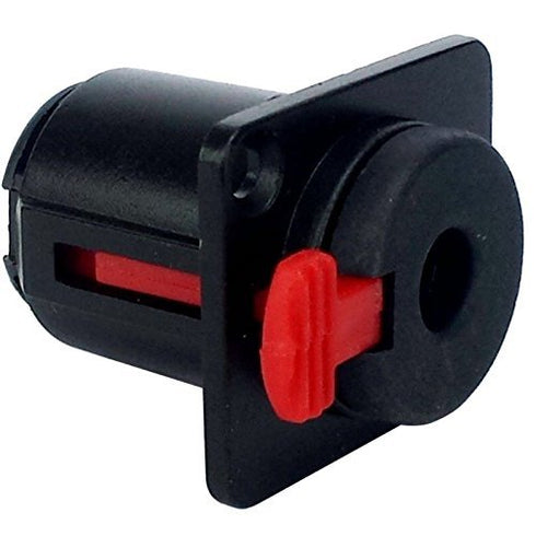 CESS Black 1/4" Jacks TS and TRS Panel Mount Jack Locking Style D Series Size, 4 Pack