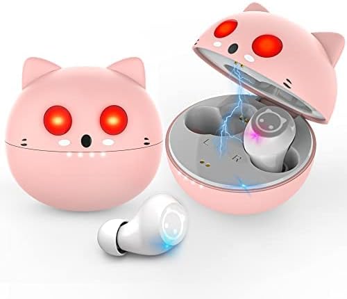 Pink Wireless Earbuds, Bluetooth in Ear Headphone with Microphone, Noise Cancellation, Long Life Portable Charging Case