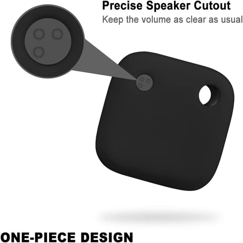 Geiomoo Silicone Case for Tile Mate 2022 Tracker, Soft Flexible Scratch Resistant Cover (Black)