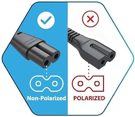 6FT LG TV Power Cord for LG TV 24" 28" 32" 40" 43" 48" 49" 50" 55" 60" 65" 75" 80" 85" LCD HD Smart 4K TV 2 Prong AC Power Cable, 43LH570A 55UH6090 55LH575A 55UH6030 32LH500B Charging Cable (Black)