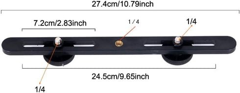 RecDec 2 Pack 1/4 Dual Selfie Light Holder Tripod Mount Stand with Screw Second Video Lights Extension Bar for Clip