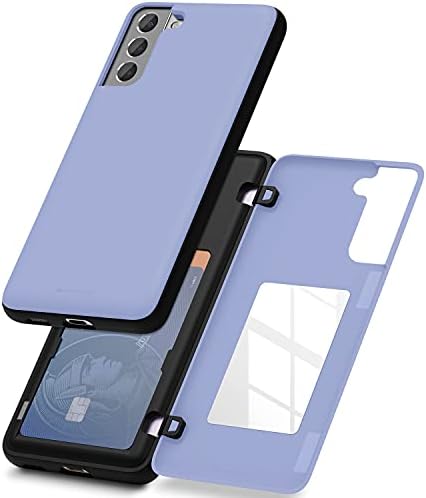GOOSPERY Magnetic Door Bumper Case for Galaxy S21, Card Holder Wallet Case, Dual Layer Protective Cover (Lilac Purple)