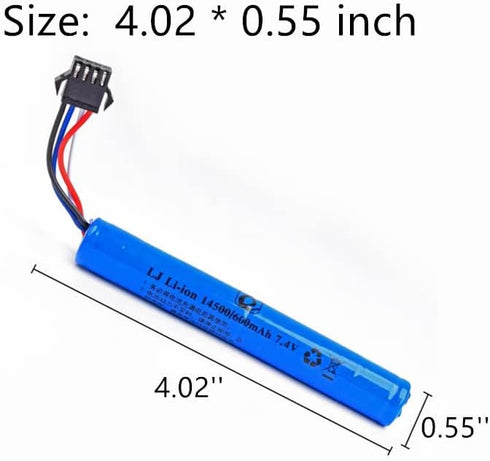 CBB 7.4V 600mAh 1450cell Li-ion Battery with SM-4P Plug and USB Charger for Gel Water Blaster Airsoft Guns