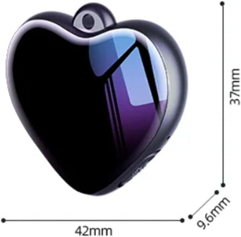 Generic 200h (8GB) Heart Pendant Voice Recorder - Storage AI-Powered Voice-to-Text Recorder with HD Noise Reduction
