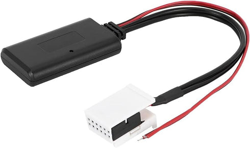 Acouto Car Radio Adapter Cable, Black Plastic 12Pin Bluetooth Module Wireless Radio Stereo Aux Cable Adapter
