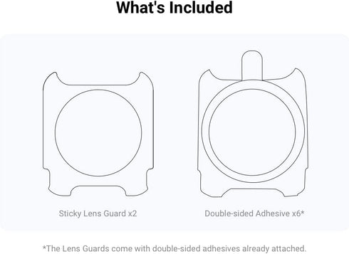 Sticky Lens Guards for Insta360 ONE RS/R Dual-Lens 360 Mod Protector for Action Camera Accessory