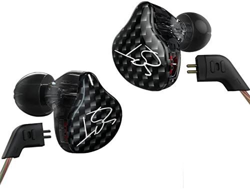 Dilvpoetry KZ ZST Dynamic Hybrid Dual Driver In-Ear Earphones, Black Without Mic