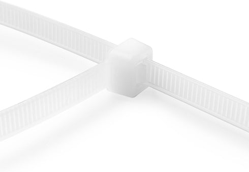 Fixson Multi-Purpose Nylon Zip Cable Ties - 100 Piece, 8-Inch Natural Color Tie-Wraps (45-LB Strength)