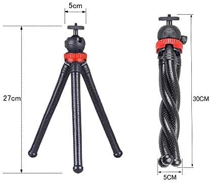 AceTaken 12'' H6 H5 H4n H2n H1n Flexible Tripod Stand for Zoom Recorder - Black+red