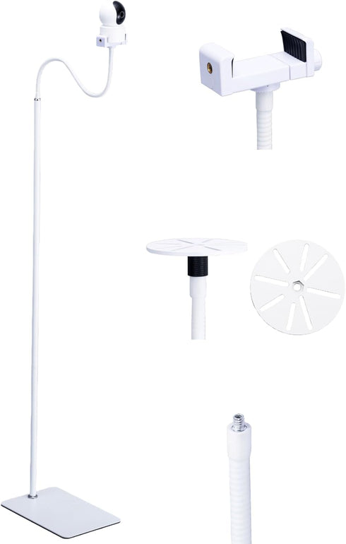 LamYHeng 2Pack 80"-31" Tall White Floor Holder Stand Mount for Security Cameras, 3.2lbs