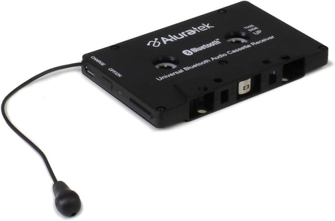 Aluratek Universal Bluetooth Audio Cassette Receiver, Rechargeable Battery, Premium Car Audio, Up to 8 Hours Playtime