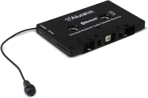 Aluratek Universal Bluetooth Audio Cassette Receiver, Rechargeable Battery, Premium Car Audio, Up to 8 Hours Playtime