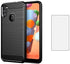 Asuwish Compatible with Samsung Galaxy A11 Case, Slim Silicone Protective Cover and Tempered Glass Screen Protector