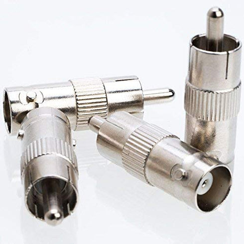 BNC Female to RCA Male Adapter Straight Connector for CCTV Security Camera Systems, 30 Pack