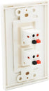 Premium 2 Speaker Wall Plate, Supports 2 Speaker Configurations, Speaker Plug for Wall Speaker Wire, 1 Gang Screwless