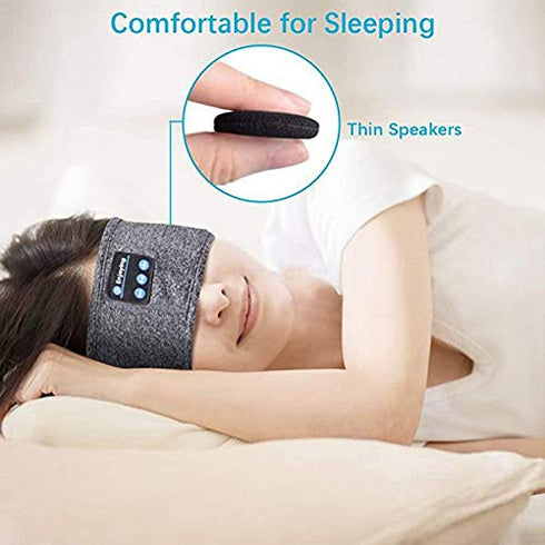 Wireless Bluetooth Sports Headband Headphones, Ultra-Thin HD Stereo for Sleeping, Workout, and Travel (Gray)