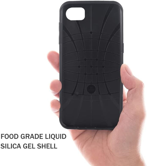 ELISORLI BlackBerry KEYone Case - Rugged Slim Anti-Slip Rubber TPU Cover for KEY1, Full Body Silicone, Black.