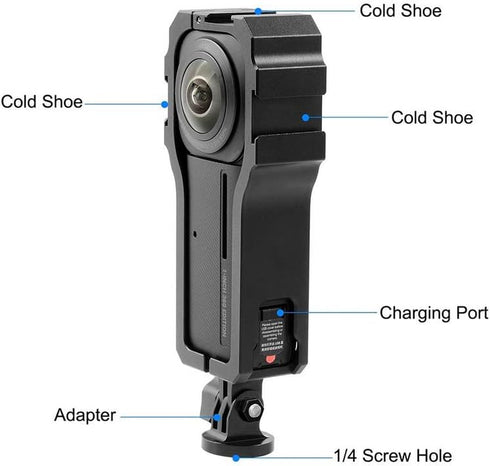 AFYMY Insta360 1 inch 360 1/4" Case Aluminum Alloy Protective Cage for ONE RS Action Camera Universal Threaded Camera