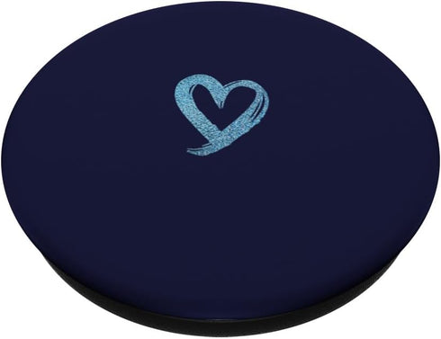 Blue Minimalist Heart Navy Blue PopSockets Standard PopGrip
