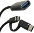 2Pack 2 in 1 Weave Micro USB and Type C Male to USB 2.0 Female Converter Adapter Cable (Black)