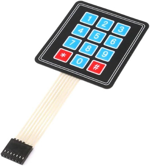 10Pcs 3 x 4 Matrix Array Membrane Switch 69.2*76.9mm Keypad Keyboard 3x4 12 Key Matrix Array Membrane Switch Microcontroller Extended Keyboard 7Pin Dupont for Arduino