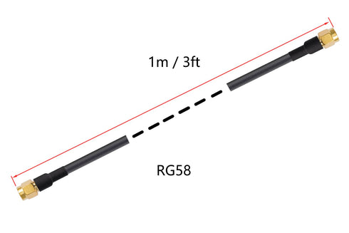 SMA Antenna Extension Cable, SMA Male to SMA Male Pigtail Cable, WLAN Antenna Cable RG58 3ft/1M for WiFi Wireless