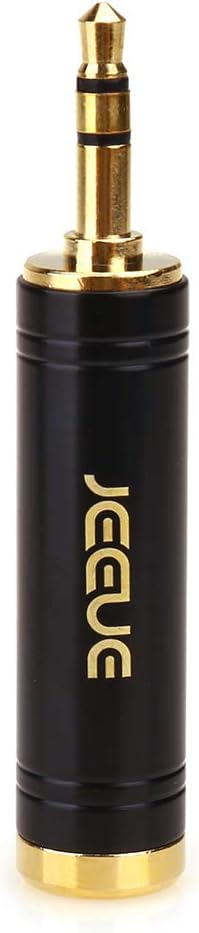 Pure Copper 3.5mm Male to 1/4" Female Headphones Adapter - Black, 1/8" to 1/4" Jack for Superior Sound Quality.