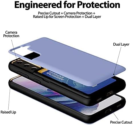 GOOSPERY Magnetic Door Bumper Case for Galaxy S21, Card Holder Wallet Case, Dual Layer Protective Cover (Lilac Purple)