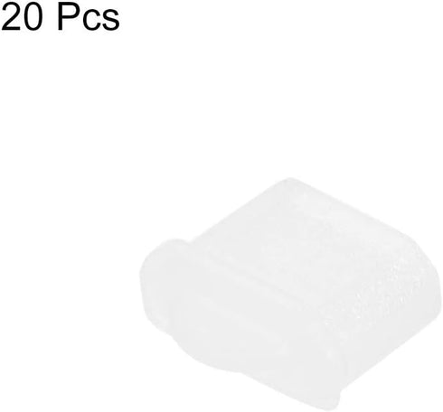 uxcell 20pcs Micro Silicone Protectors Male Port Anti Dust Cap Cover Clear