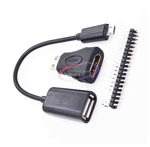 Reland Sung 3 1 in Raspberry Pi Zero W Kit Mini HDMI to HDMI Adapter+Micro USB to USB Female Cable+Male GPIO Header