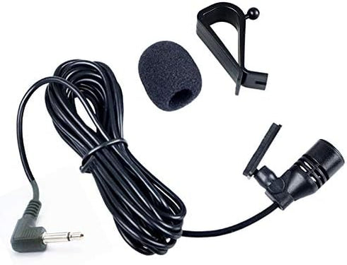 Car Microphone Stereo 3.5mm Jack Assembly Mic, Compatible with Kenwood, Boss, Corehan, Power Acoustik, JVC, Sony,