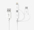 Apple MFI Certified 3-in-1 Cable, Lightning/Type C/Micro USB for iPhone, iPad, Huawei, HTC, LG, Samsung Galaxy, Sony