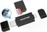 Gigastone SD Card Reader, 5-in-1 USB-A/USB-C Card Reader, Dual Slot for SD/Micro SD/SDHC/SDXC,