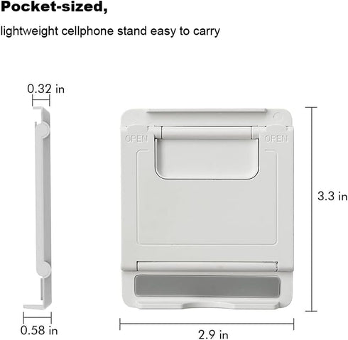 4 Pack Portable Cell Phone Stand Holder for Desk, Universal Adjustable Desktop Mobile Phone Kickstand, Foldable