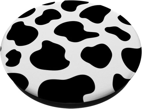 Cow Pattern Print PopSockets Standard PopGrip, Black White Design