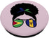 Half Guyanese half Bajan Afro Bun Guyana and Barbados Mix PopSockets Swappable PopGrip