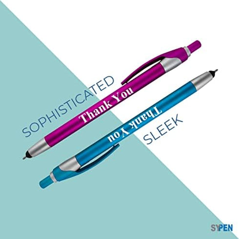 Thank You Greeting Gift Stylus Pens - 2 in 1 Combo for Touchscreen Devices, 5 Pack for Employee Appreciation