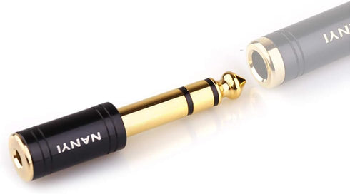 NANYI 1/4'' Male to 1/8'' Female Stereo Headphone Adapter Connect Cable - Upgrade 6.35mm Jack Stereo Socket Male to