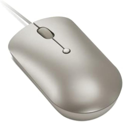 Lenovo 540 USB-C Wired Computer Mouse for PC, Laptop, Ambidextrous Design, Compact Size - Sand