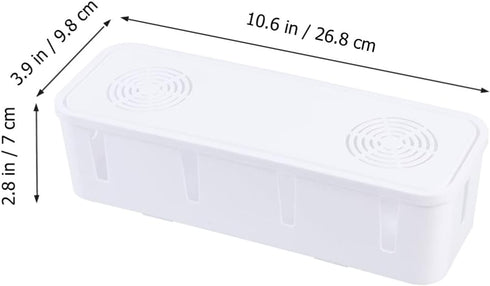 Gatuida 2 Pcs Cord Management Box, Desktop Organizer for Power Strips, Hider Box for Desk, TV, and Computer