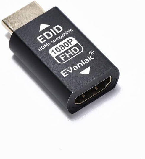 EVanlak 3rd -1920X1080@59hz-2pack Generrtion Hdmi Edid Emulator Passthrough Eliminated Emulator Adapter Work with Mac