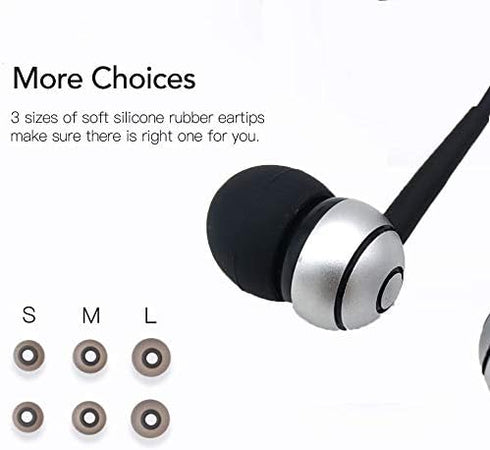 Wired Earbuds in-Ear Stereo Earphones with Microphone, 1-Button Control Ear Buds Premium Sound Noise Isolating