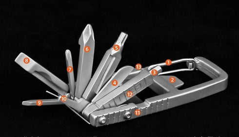 YePeiJun 13 1 Multifunctional Sim Card Ejector Tool in Carabiner Tool with Sim Card Pin Screwdrivers Wrenches Ruler