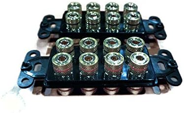 Black Speaker Wall Plate 16 Post for 8 Speakers, Color Coded for Home Theater System