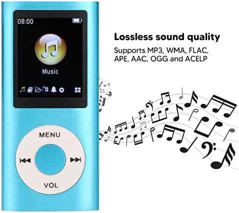 Tangxi MP3 Player/MP4 Player,MP4 1.8 Inch 64G Card,8h Music Player with Earphones,Classic Digital LCD Screen,Support