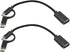 2Pack 2 in 1 Weave Micro USB and Type C Male to USB 2.0 Female Converter Adapter Cable (Black)