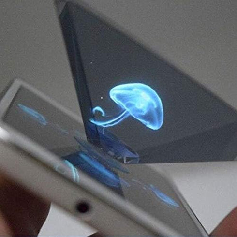 3D Hologram Pyramid Display Projector Video Stand, Portable for Smart Mobile Phone