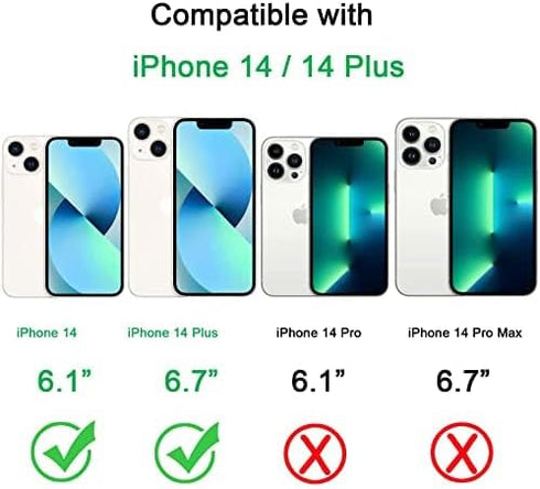 for iPhone 14 and iPhone 14 Plus Camera Lens Protector, Anti-Scratch Tempered Glass Camera Screen Protector Shockproof Full Protective Camera Cover Case Friendly Lens Cover-Sierra Blue